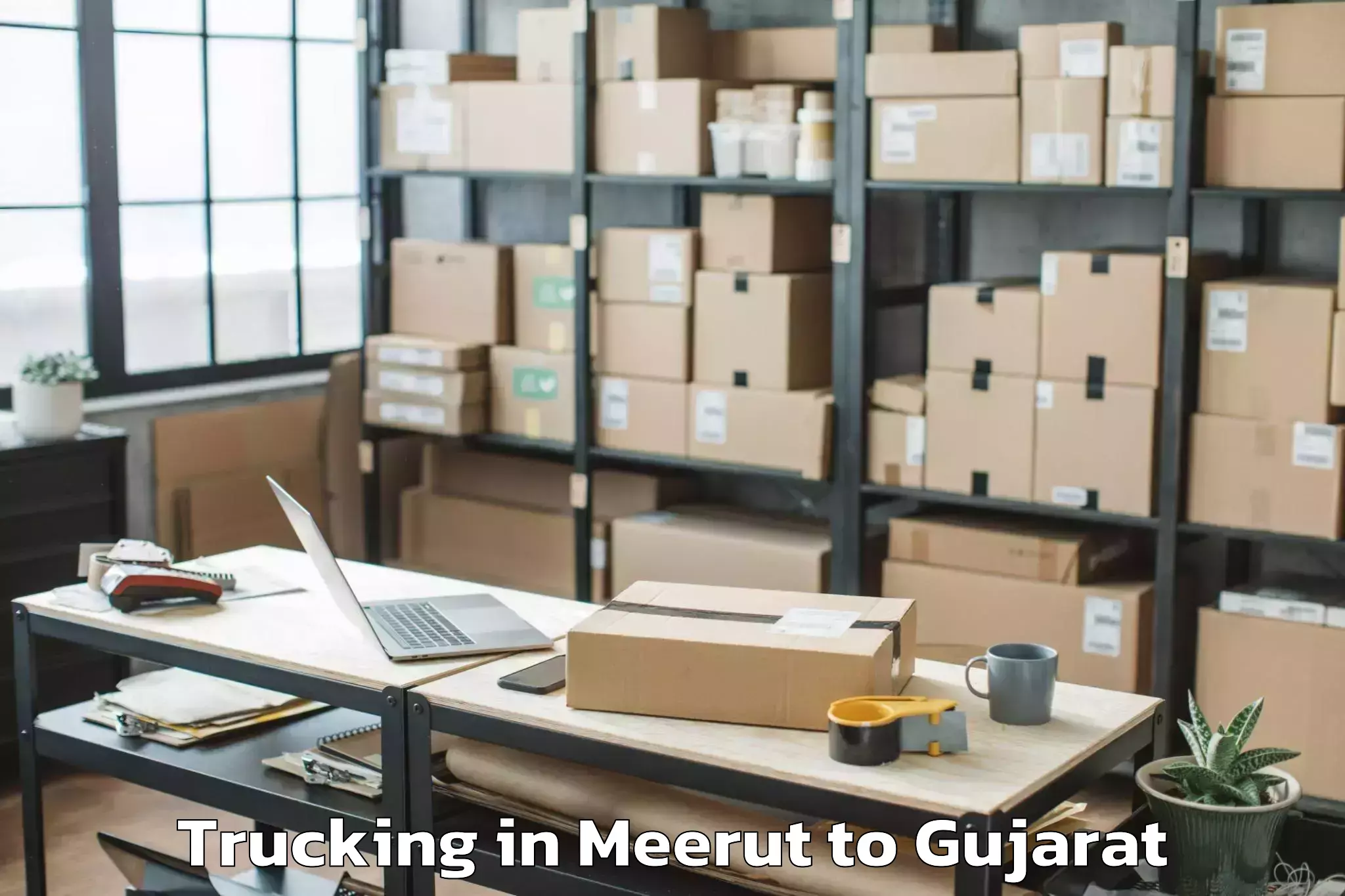 Leading Meerut to Waghodia Trucking Provider